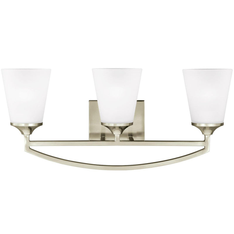 Hanford 3-Light Bath Vanity Light in Brushed Nickel