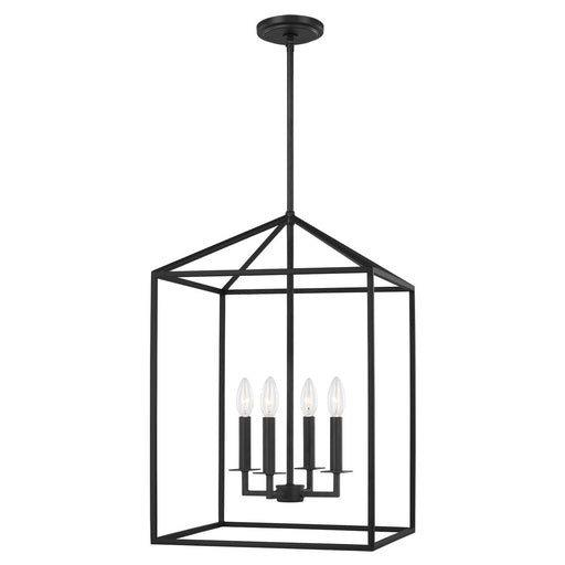 Perryton 15" 4-Light Foyer Pendant in Midnight Black