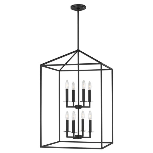 Perryton 19" 8-Light Foyer Pendant in Midnight Black