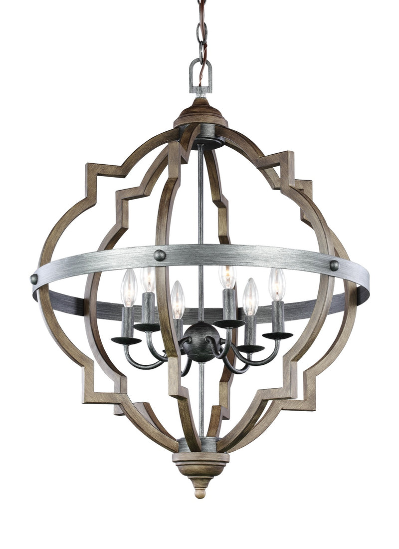 Socorro Six Light Hall / Foyer Pendant in Stardust