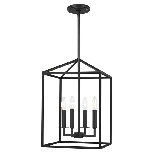 Perryton 12" 4-Light Foyer Pendant in Midnight Black