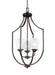 Hanford Three Light Hall / Foyer Pendant in Bronze