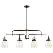 Belton 4-Light Linear Chandelier in Bronze