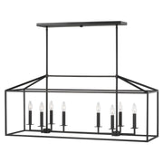 Perryton 8-Light Island Chandelier in Midnight Black