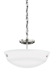 Kerrville Two Light Semi-Flush Convertible Pendant in Brushed Nickel
