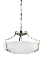 Hanford 3-Light Convertible Pendant in Brushed Nickel