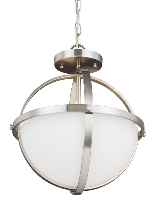 Alturas Two Light Semi-Flush Convertible Pendant in Brushed Nickel