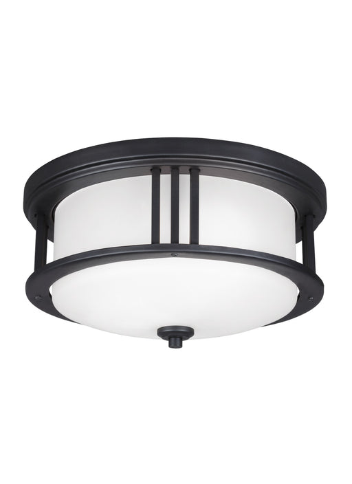 Crowell Two Light Outdoor Flush Mount in Black