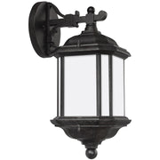Kent Medium Satin Etched Outdoor Wall Lantern in Oxford Bronze
