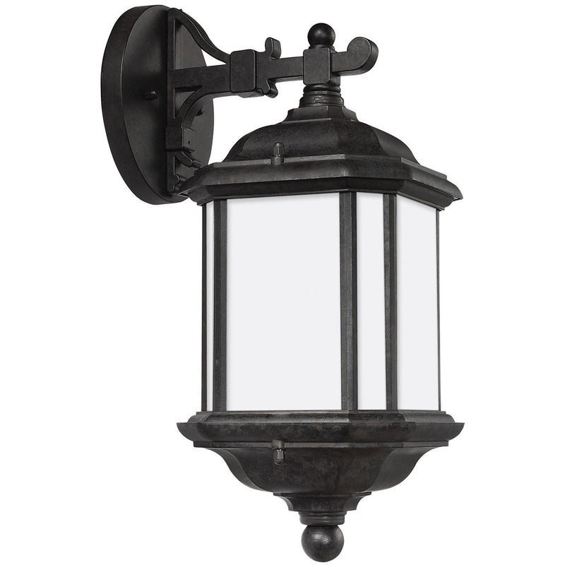 Kent Medium Satin Etched Outdoor Wall Lantern in Oxford Bronze