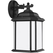 Kent Large Satin Etched Outdoor Wall Lantern in Black