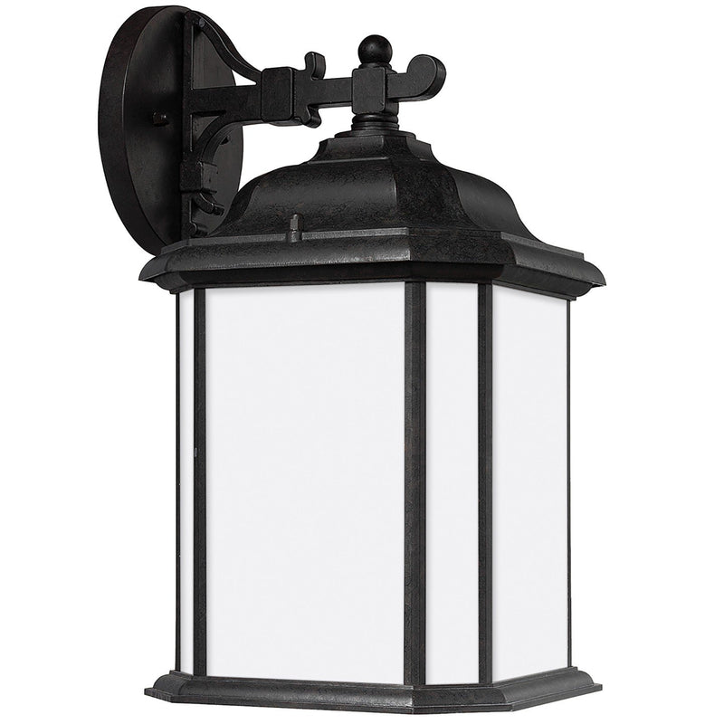 Kent Large Satin Etched Outdoor Wall Lantern in Oxford Bronze