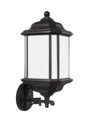 Kent Extra-Large Satin Etched Outdoor Wall Lantern in Oxford Bronze