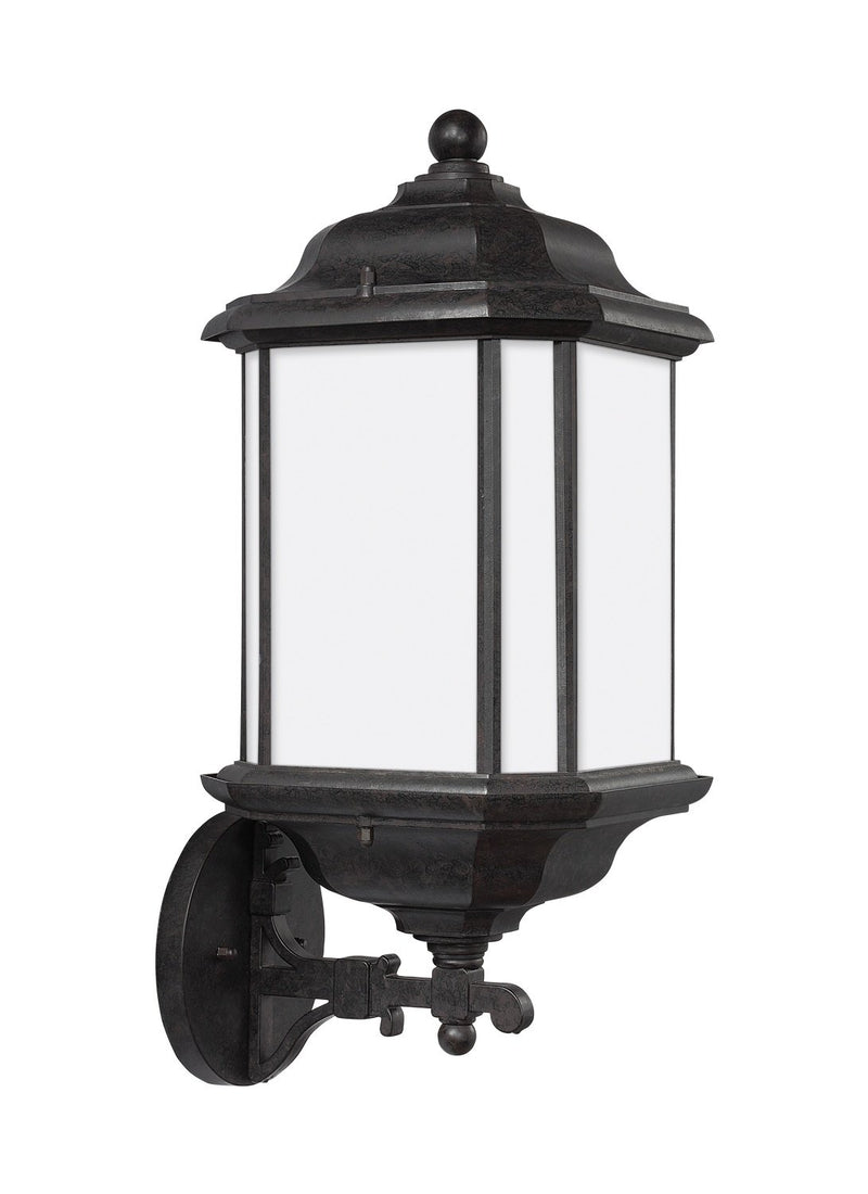 Kent Extra-Large Satin Etched Outdoor Wall Lantern in Oxford Bronze