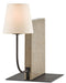 Oldknow 1-Light Table Lamp in Polished Concrete & Aged Steel with Off-White Linen Shade - Lamps Expo