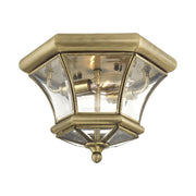 Monterey 2-Light Outdoor Flush Mount in Antique Brass