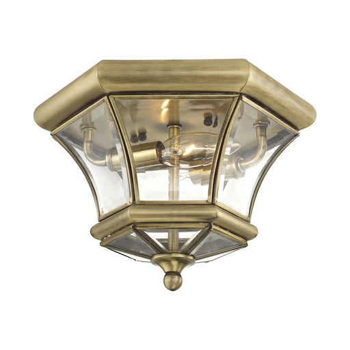 Monterey 2-Light Outdoor Flush Mount in Antique Brass