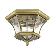 Monterey 2-Light Outdoor Flush Mount in Antique Brass