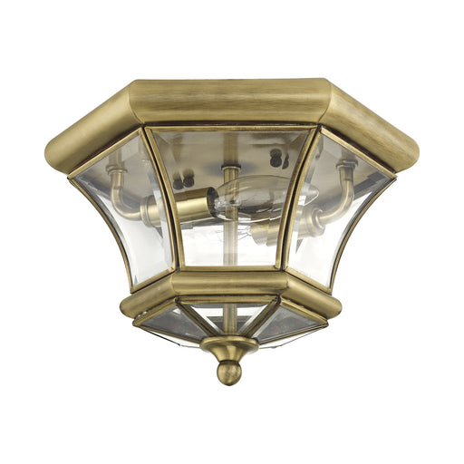 Monterey 2-Light Outdoor Flush Mount in Antique Brass