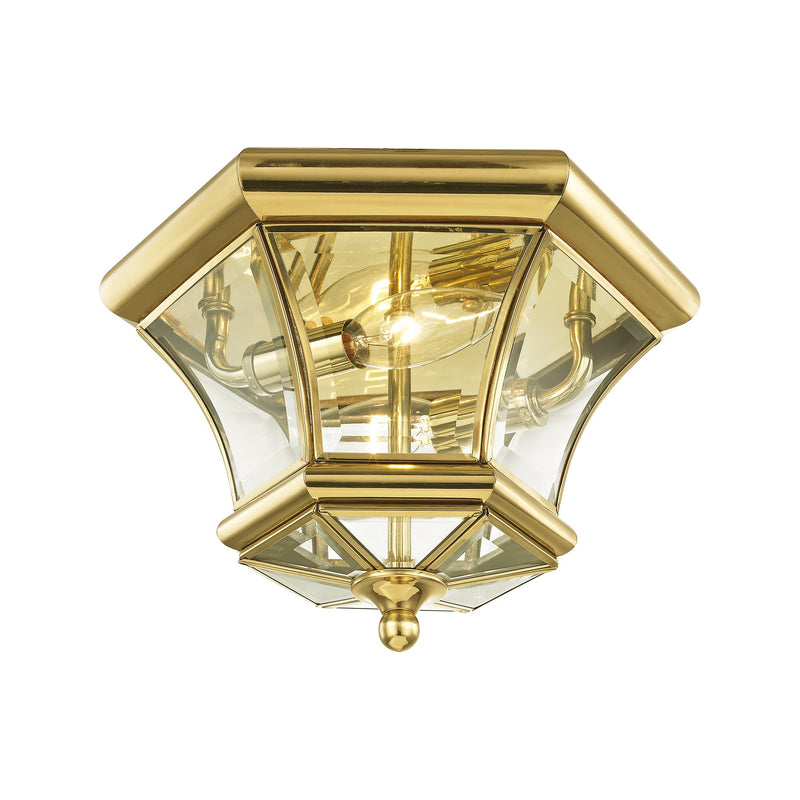 Monterey 2-Light Outdoor Flush Mount in Polished Brass