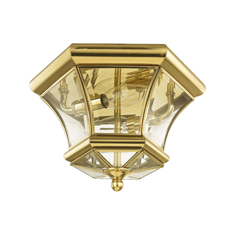 Monterey 2-Light Outdoor Flush Mount in Polished Brass
