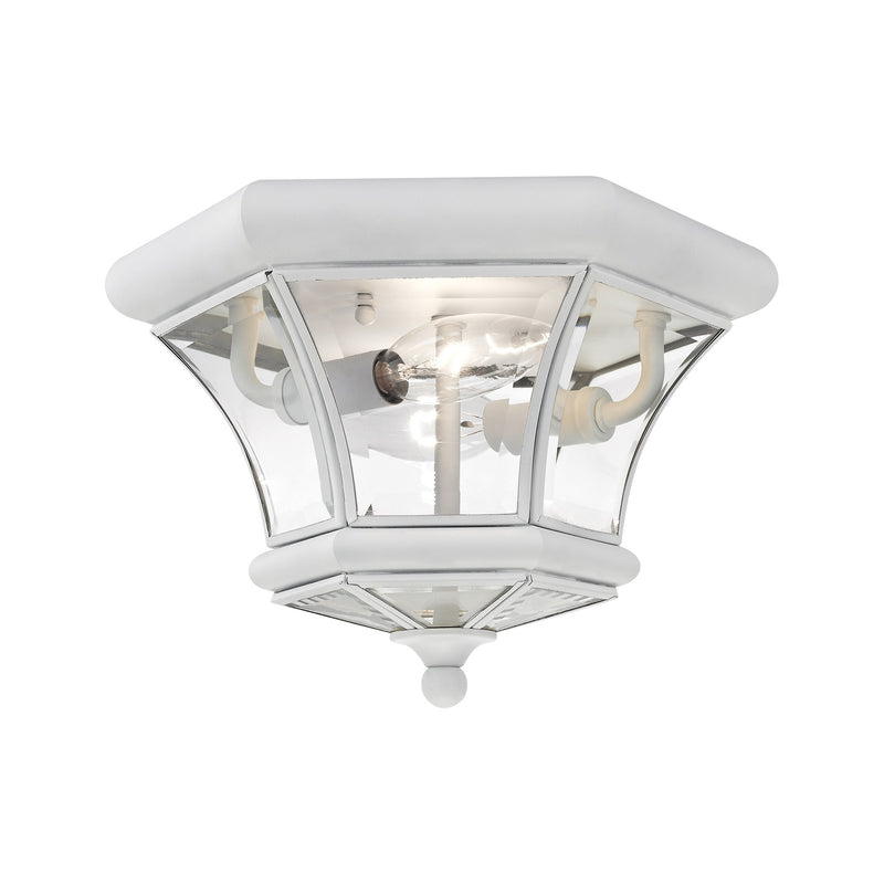 Monterey 2-Light Outdoor Flush Mount in White