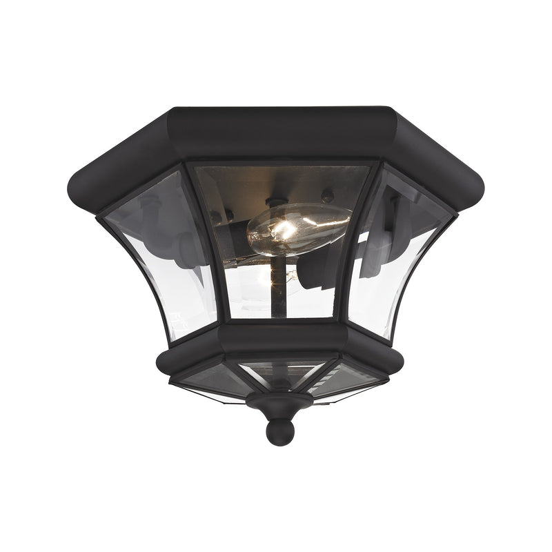 Monterey 2-Light Outdoor Flush Mount in Black
