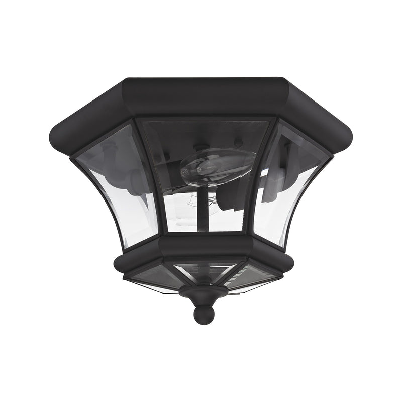 Monterey 2-Light Outdoor Flush Mount in Black