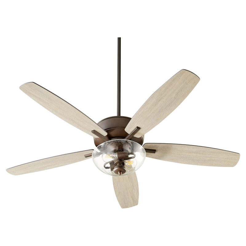 Breeze 52" 5-Blade Ceiling Fan with 2 Light Bowl Option in Oiled Bronze
