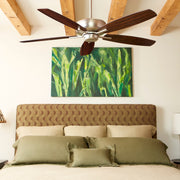 Breeze 52" 5-Blade Ceiling Fan with 2 Light Bowl Option in Satin Nickel