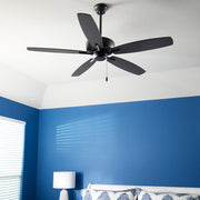 Breeze 52" 5-Blade Ceiling Fan with 3 or 4 Light Kit in Textured Black