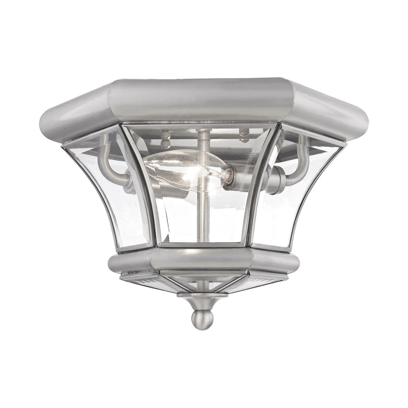 Monterey 2-Light Outdoor Flush Mount in Brushed Nickel