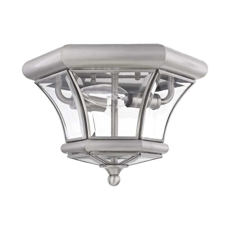 Monterey 2-Light Outdoor Flush Mount in Brushed Nickel
