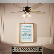 Breeze 52" 5-Blade Ceiling Fan with Light Kit in Textured Black