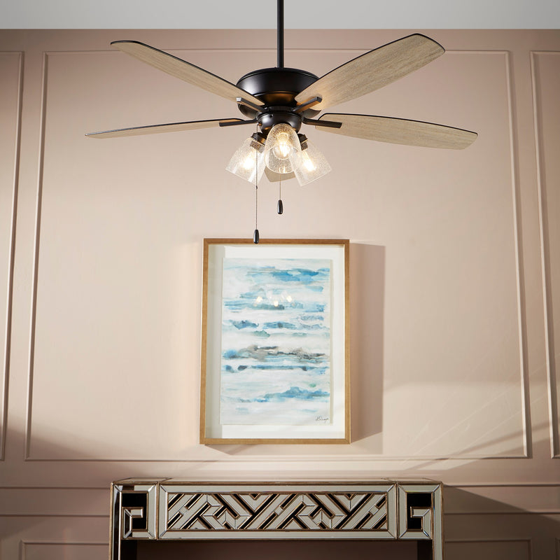 Breeze 52" 5-Blade Ceiling Fan with Light Kit in Textured Black
