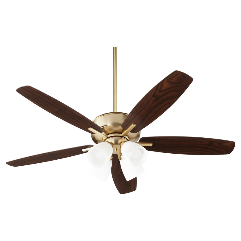 Breeze 52" 5-Blade Ceiling Fan with Light Kit in Aged Brass