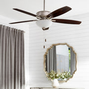 Breeze 52" 5-Blade Ceiling Fan with Light Kit in Satin Nickel