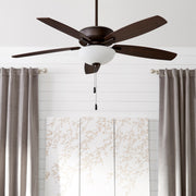 Breeze 52" 5-Blade Ceiling Fan with Opal Bowl Light in Oiled Bronze
