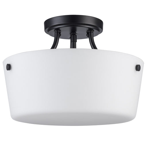 Mod Pod 2-Light 13" Semi-Flush Mount in Black