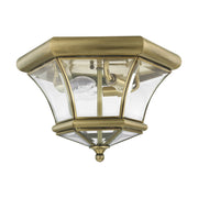 Monterey 3-Light Outdoor Flush Mount in Antique Brass