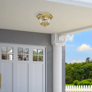 Monterey 3-Light Outdoor Flush Mount in Polished Brass