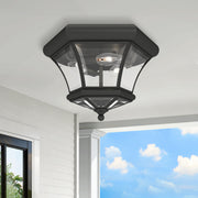 Monterey 3-Light Outdoor Flush Mount in Black