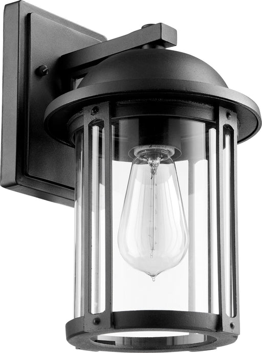 Transitional 13" 1-Light Outdoor Wall Lantern in Textured Black