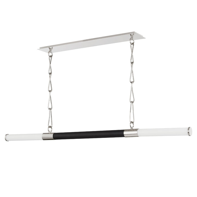 Huntington 2-Light Linear Pendant in Polished Nickel / Black