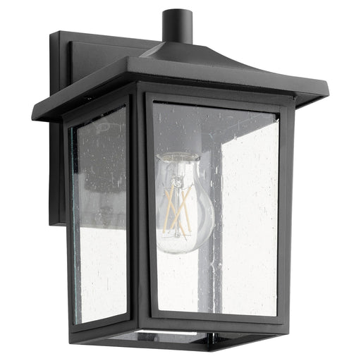 Transitional 11" 1-Light Outdoor Wall Lantern in Textured Black