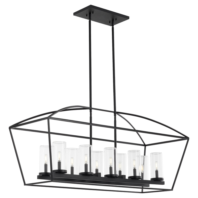 Odeon 10 Light Outdoor Linear Chandelier in Matte Black