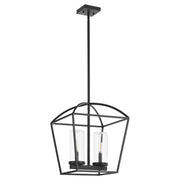 Odeon 2 Light Outdoor Pendant in Matte Black
