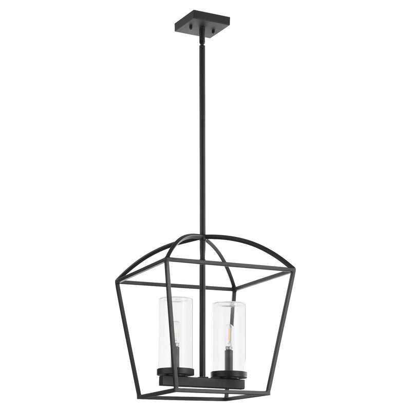 Odeon 2 Light Outdoor Pendant in Matte Black
