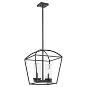 Odeon 2 Light Outdoor Pendant in Matte Black