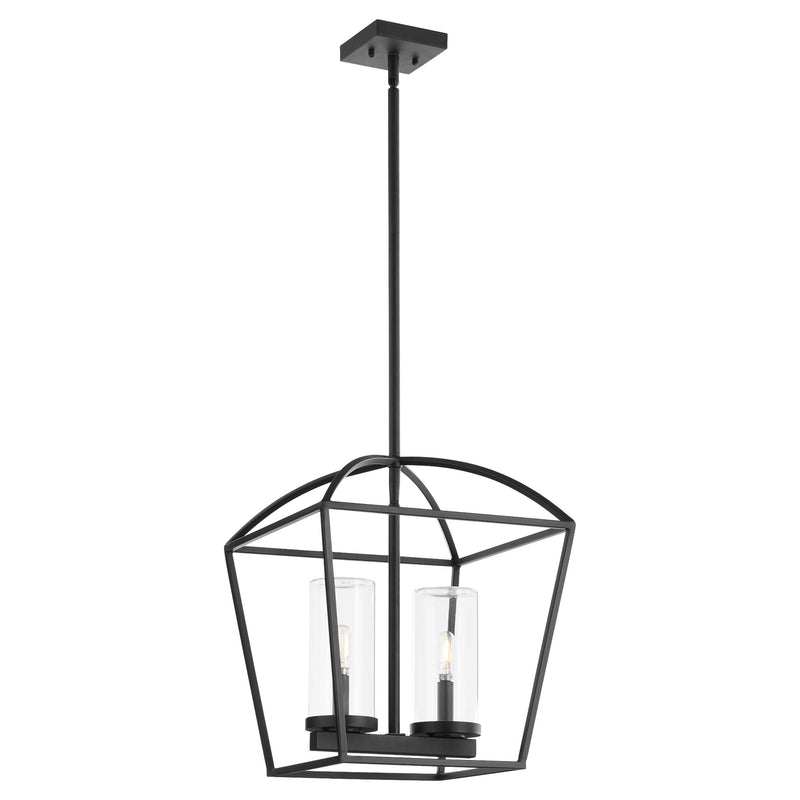 Odeon 2 Light Outdoor Pendant in Matte Black